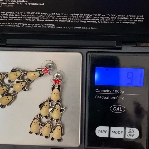 Enameled Christmas Tree Penguin Earrings - Picture 11 of 12